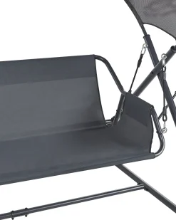 Discount Beliani Dondolo da giardino SOLAGNA Metallo scuro Grigio