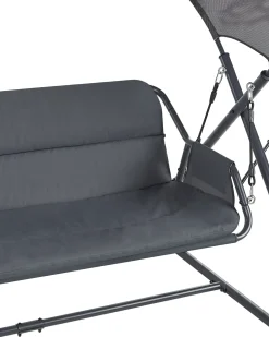Discount Beliani Dondolo da giardino SOLAGNA Metallo scuro Grigio