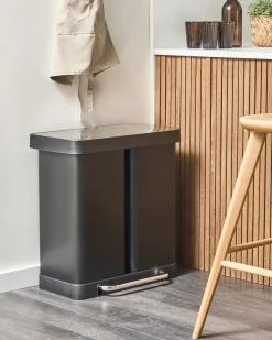 Online Beliani Doppio cestino per i rifiuti 60 L ECOSORT Metallo Nero