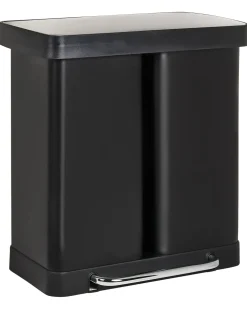 Online Beliani Doppio cestino per i rifiuti 60 L ECOSORT Metallo Nero