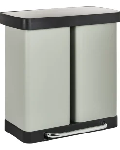 Discount Beliani Doppio cestino per i rifiuti 60 L ECOSORT Metallo Verde chiaro Verde Nero