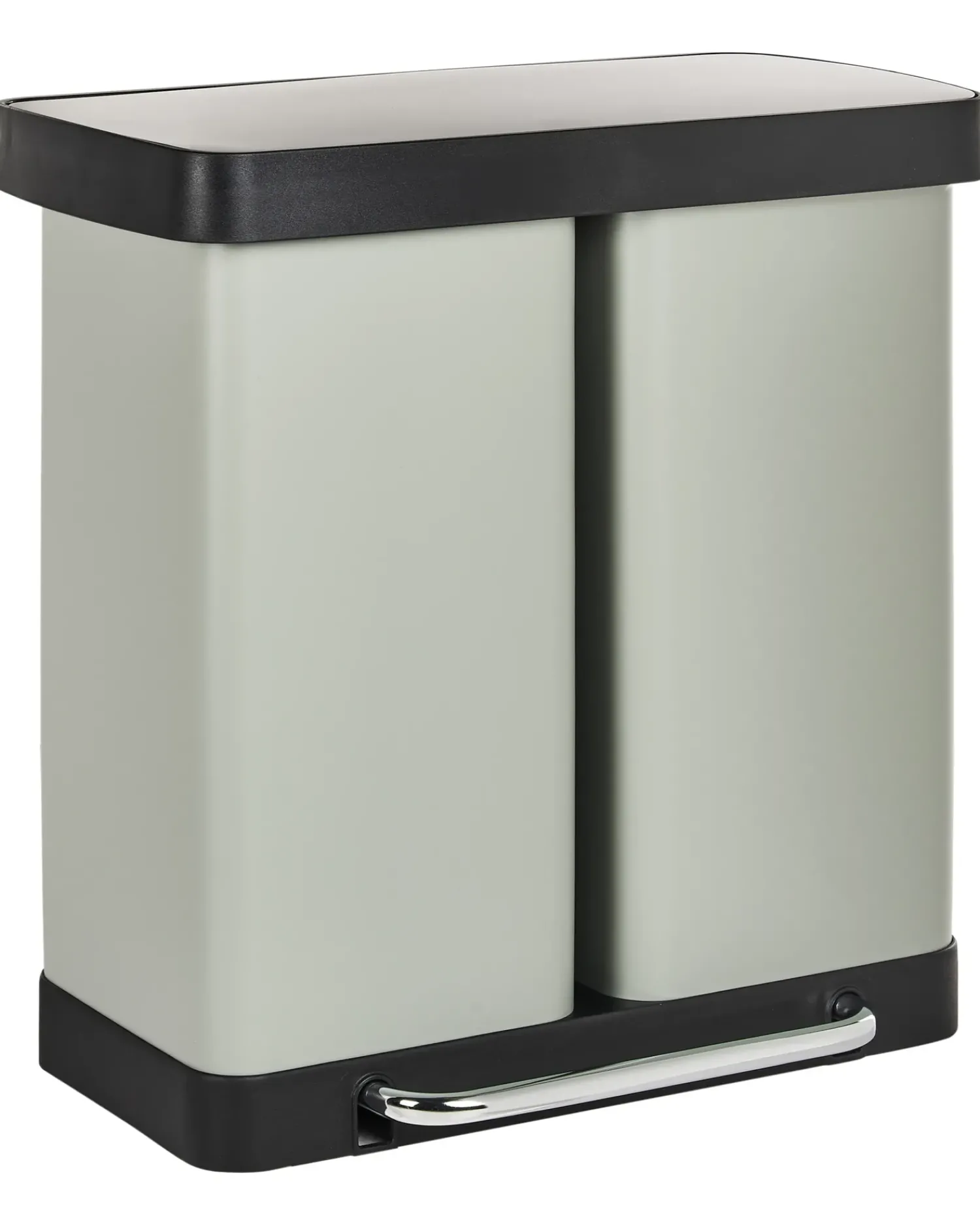 Discount Beliani Doppio cestino per i rifiuti 60 L ECOSORT Metallo Verde chiaro Verde Nero