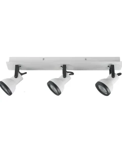 Discount Beliani Faretto a luci BARO Regolabile Metallo Bianco Bianco Nero