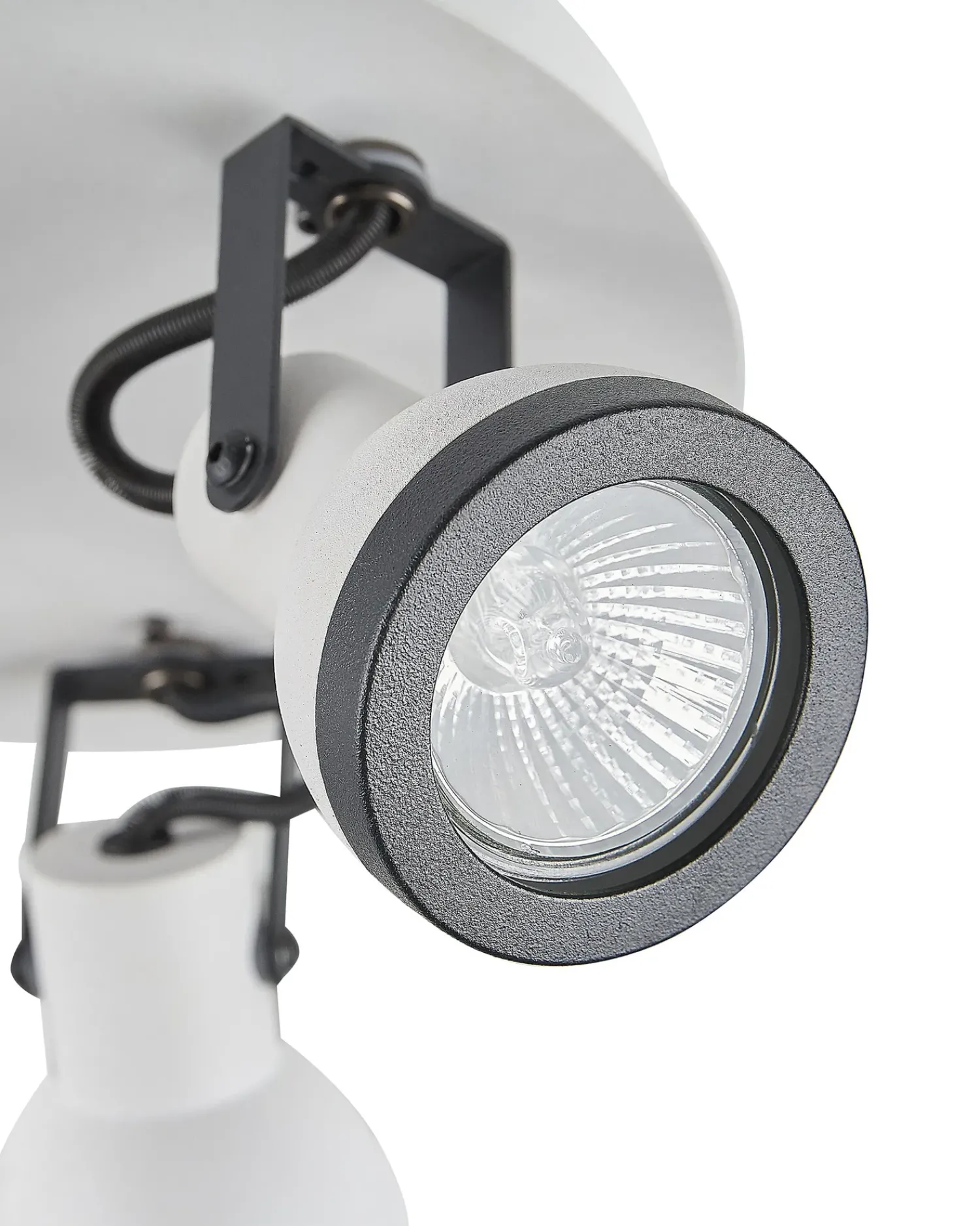 Best Beliani Faretto a 3 luci BARO Regolabile Metallo Bianco Bianco Nero