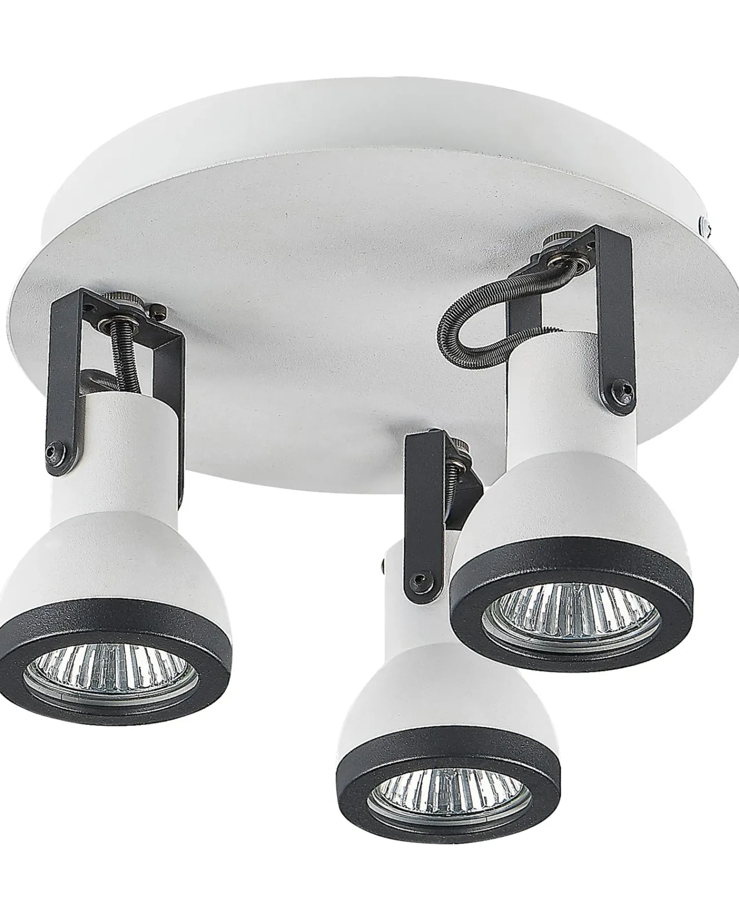 Best Beliani Faretto a 3 luci BARO Regolabile Metallo Bianco Bianco Nero