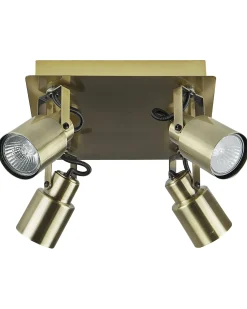 Discount Beliani Faretto a 4 luci BONTE Regolabile Metallo Ottone