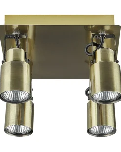 Discount Beliani Faretto a 4 luci BONTE Regolabile Metallo Ottone