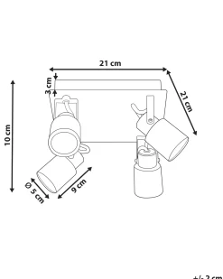 Discount Beliani Faretto a 4 luci BONTE Regolabile Metallo Ottone