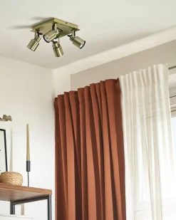 Discount Beliani Faretto a 4 luci BONTE Regolabile Metallo Ottone
