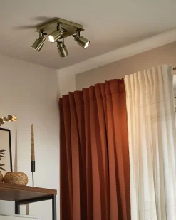 Discount Beliani Faretto a 4 luci BONTE Regolabile Metallo Ottone