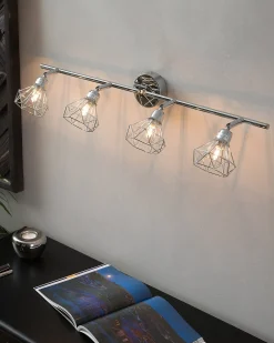 Sale Beliani Faretto a 4 luci ERMA Regolabile Metallo Argento