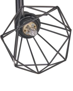 New Beliani Faretto a 4 luci ERMA Regolabile Metallo Nero