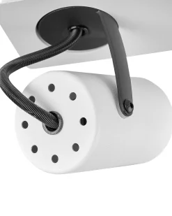 Hot Beliani Faretto a luci KLIP Regolabile Metallo Bianco Bianco Nero