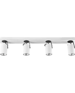 Discount Beliani Faretto a luci KLIP Regolabile Metallo Bianco Bianco Nero