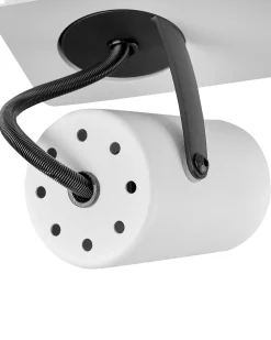 Discount Beliani Faretto a luci KLIP Regolabile Metallo Bianco Bianco Nero