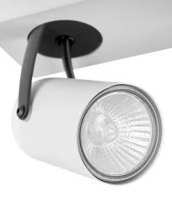 Discount Beliani Faretto a luci KLIP Regolabile Metallo Bianco Bianco Nero