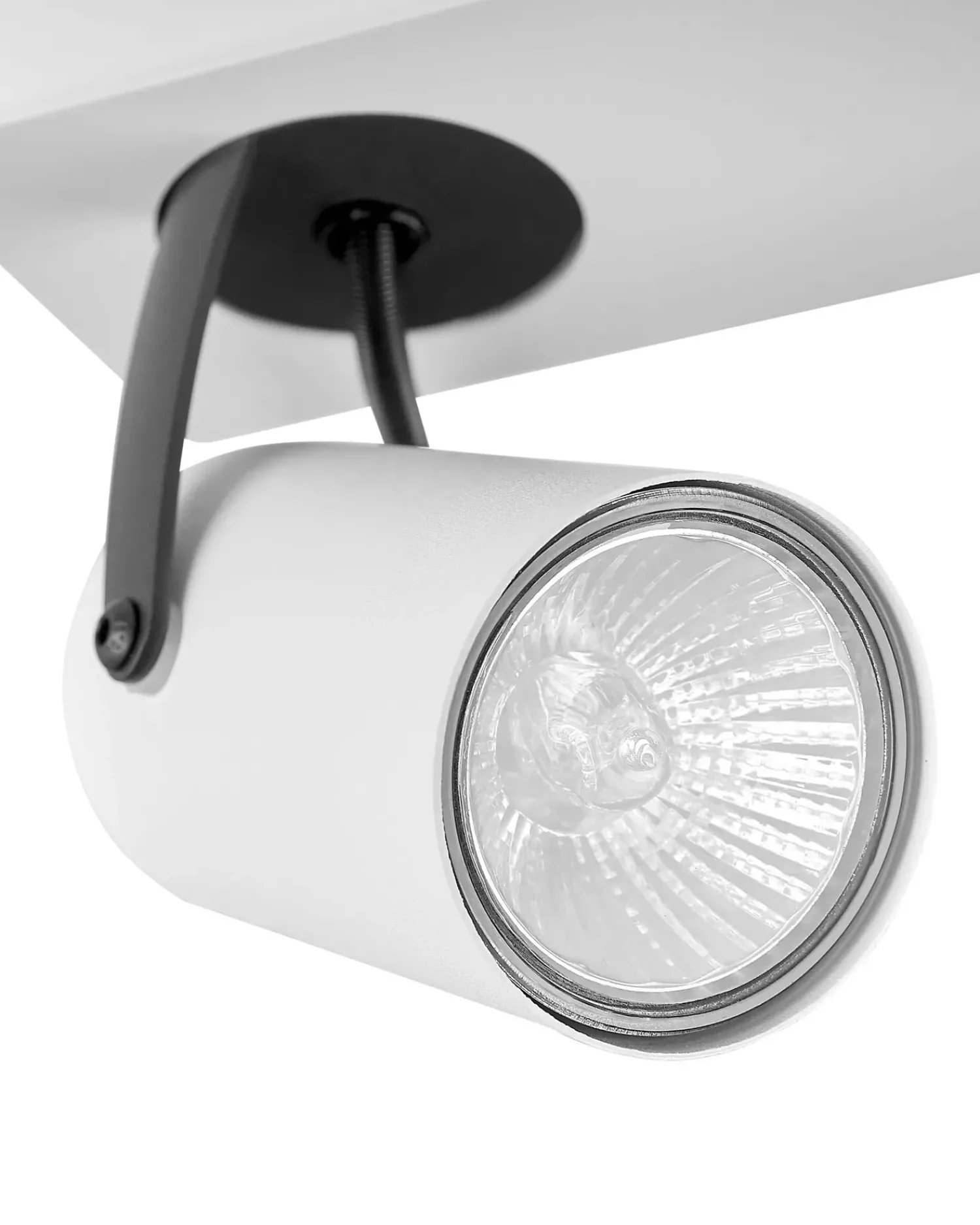 Discount Beliani Faretto a luci KLIP Regolabile Metallo Bianco Bianco Nero