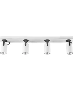 Discount Beliani Faretto a luci KLIP Regolabile Metallo Bianco Bianco Nero