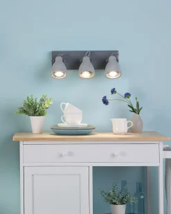 Discount Beliani Faretto a 3 luci MISTAGO Regolabile Cemento Grigio