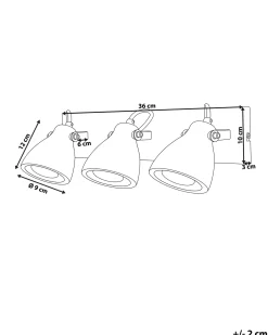 Discount Beliani Faretto a 3 luci MISTAGO Regolabile Cemento Grigio