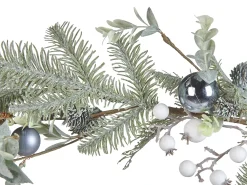 Clearance Beliani Festone di Natale HUELVA 150 cm Verde Argento Bianco Verde
