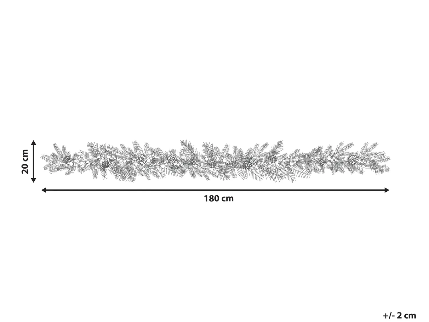 Outlet Beliani Festone di Natale LED PAIMIO Verde Bianco Verde