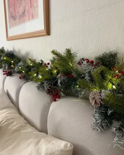 Clearance Beliani Festone di Natale LED PAIMIO Verde Bianco Verde
