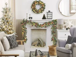 Clearance Beliani Festone di Natale LED PAIMIO Verde Bianco Verde