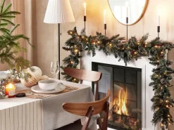 Outlet Beliani Festone di Natale LED WAPTA Verde Bianco Verde