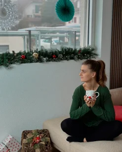 Outlet Beliani Festone di Natale LED WAPTA Verde Bianco Verde