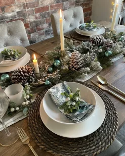 New Beliani Festone di Natale LLEIDA 150 cm Argento Verde Argento