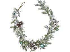 New Beliani Festone di Natale LLEIDA 150 cm Argento Verde Argento