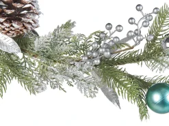 New Beliani Festone di Natale LLEIDA 150 cm Argento Verde Argento