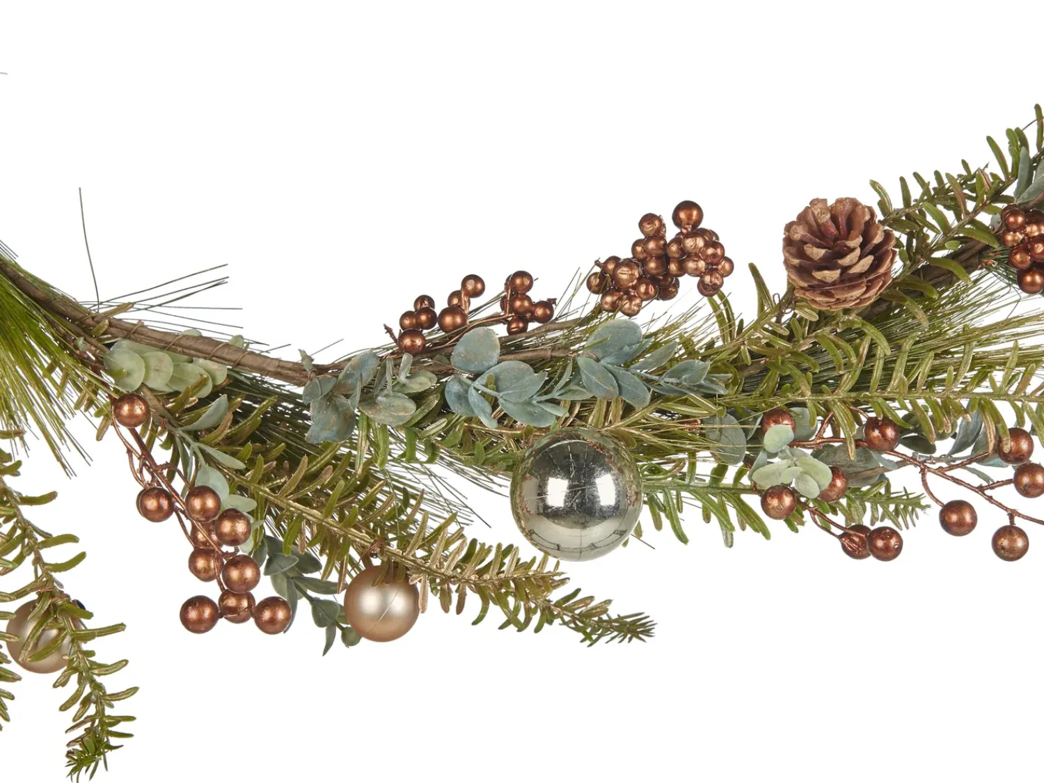 Hot Beliani Festone di Natale ROTA 150 cm Rame Rame Verde