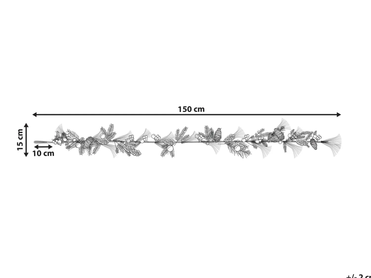 Hot Beliani Festone di Natale ROTA 150 cm Rame Rame Verde