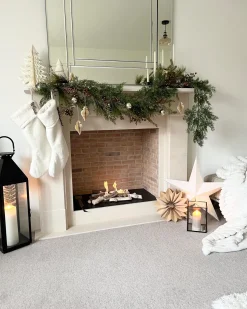 Hot Beliani Festone di Natale ROTA 150 cm Rame Rame Verde