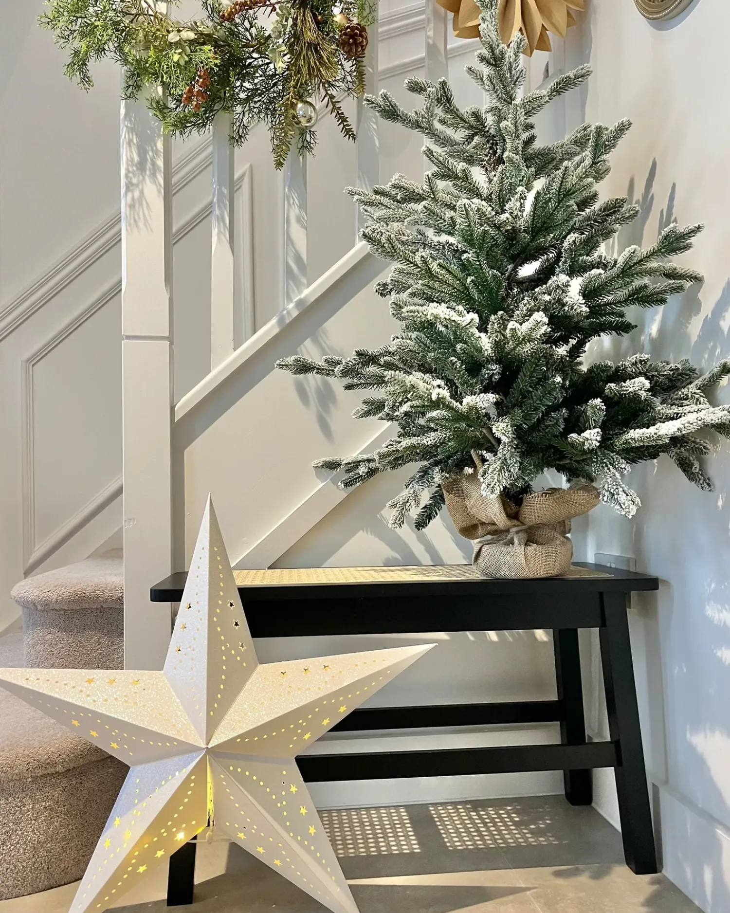 Hot Beliani Festone di Natale ROTA 150 cm Rame Rame Verde
