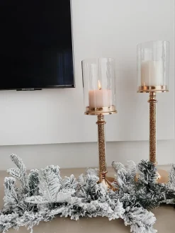 Sale Beliani Festone natalizio innevato LED SUNDO Bianco Bianco Verde