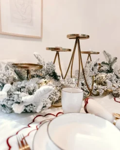 Sale Beliani Festone natalizio innevato LED SUNDO Bianco Bianco Verde