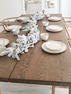 Sale Beliani Festone natalizio innevato LED SUNDO Bianco Bianco Verde