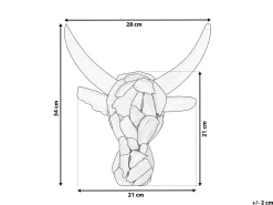 Online Beliani Figura da parete Toro BULL HEAD Legno di teak 34 cm Marrone
