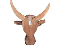 Online Beliani Figura da parete Toro BULL HEAD Legno di teak 34 cm Marrone