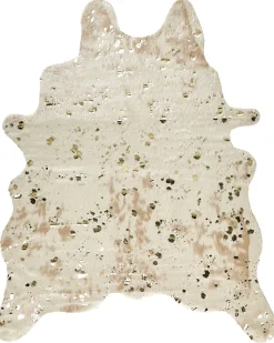 Sale Beliani Finta pelle di mucca BOGONG Beige chiaro 130 x 170 cm Beige Oro