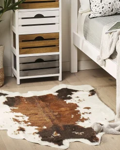 Sale Beliani Finta pelle di mucca NAMBUNG Marrone 60 x 90 cm Bianco Beige Marrone