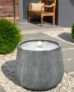 New Beliani Fontana da giardino LED CASCATA Grigio
