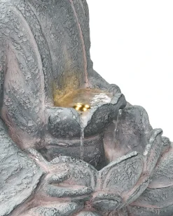 Hot Beliani Fontana da giardino LED URLANTE Buddha Grigio