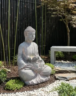 Hot Beliani Fontana da giardino LED URLANTE Buddha Grigio