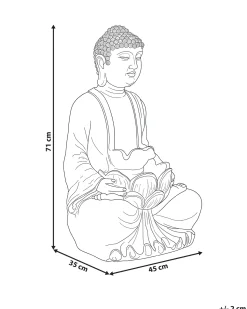 Hot Beliani Fontana da giardino LED URLANTE Buddha Grigio