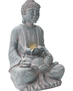 Hot Beliani Fontana da giardino LED URLANTE Buddha Grigio