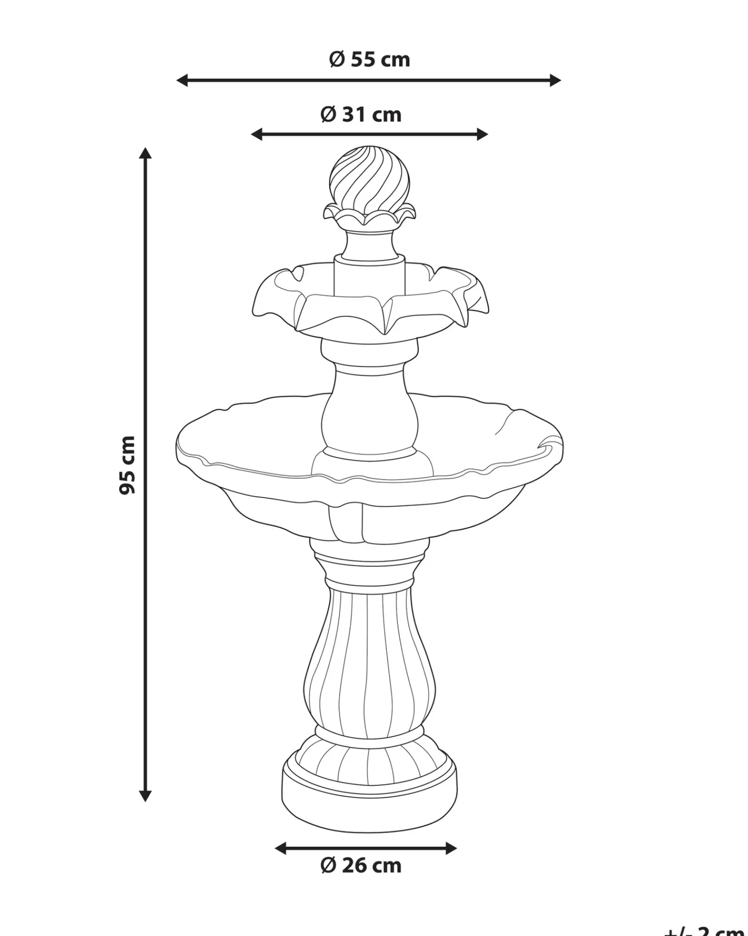 Best Beliani Fontana da giardino LIMBARA chiaro Beige
